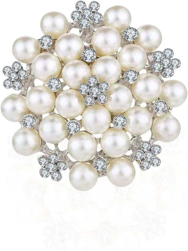 brooches for women, la luen Bow Brooch Pins Sweater Shawl Clips Faux Pearl Brooch Pins for Women
