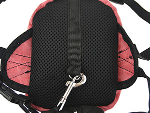 FLAdorepet Dog Backpack Harness with Leash, Dog Poop Bag Dispenser, Pet Self Carrier Adjustable Travel Hiking Walking Harness Backpack for Small Medium Dogs (L(Fit:10-15lb), Pink)