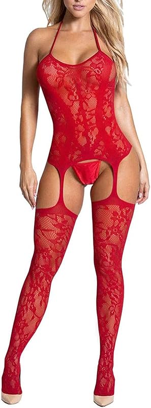 Buitifo Womens Fishnet Bodystocking Plus Size Crotchless Bodysuit Sexy Tights Nightwear Chemise Lingerie