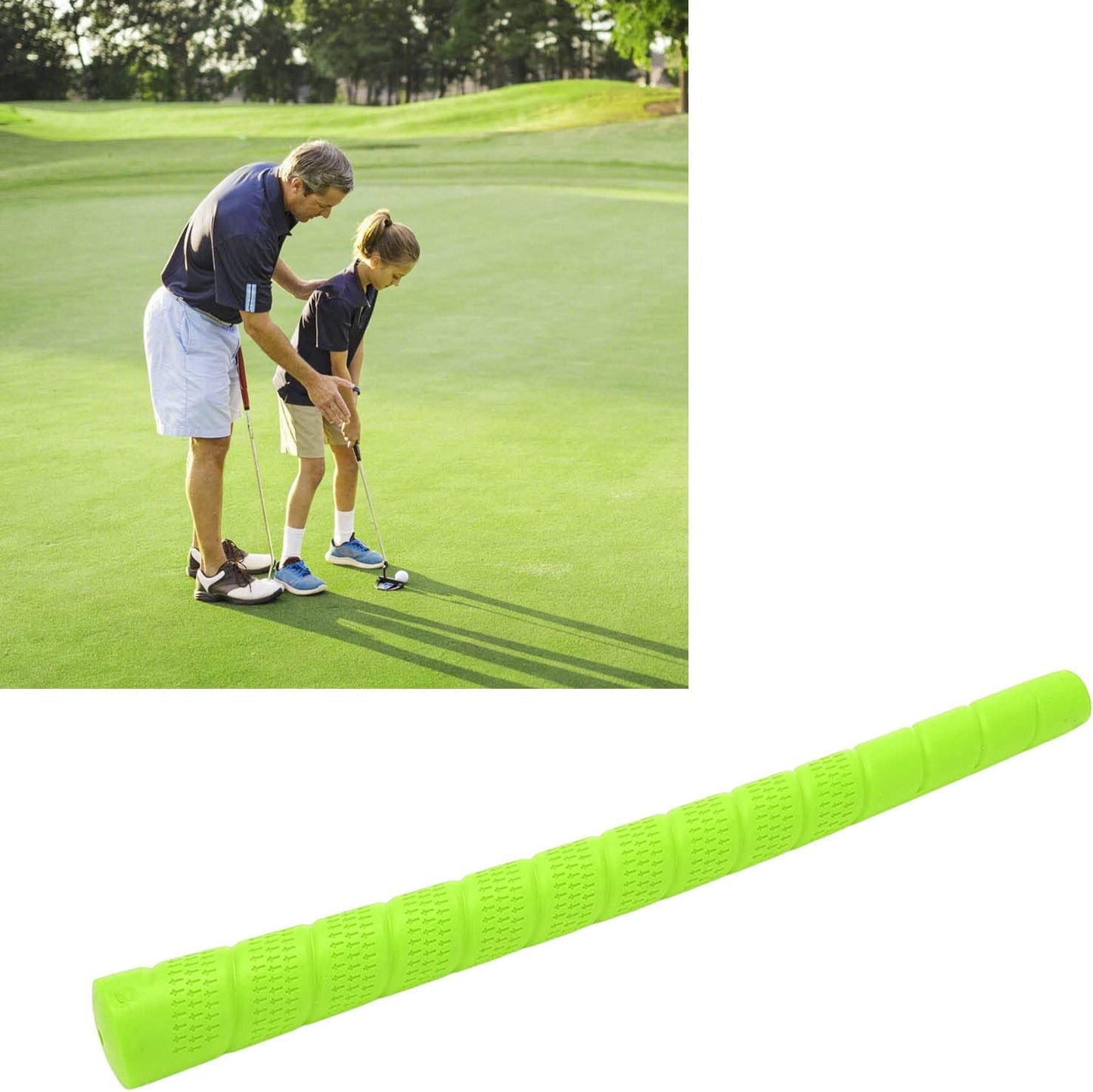 Golf Grip, Anti Slip Rubber Golf Putter Grip Breathable for Children Beginner Training(green)