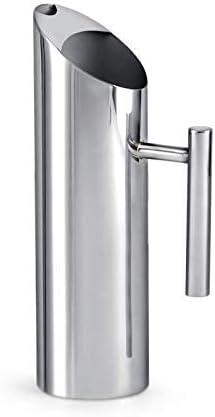 Stainless Steel Water Pitcher Carafe with Ice Guard 53 Ounces Capacity Chrome Plated Mirror Finish by MUGLIO