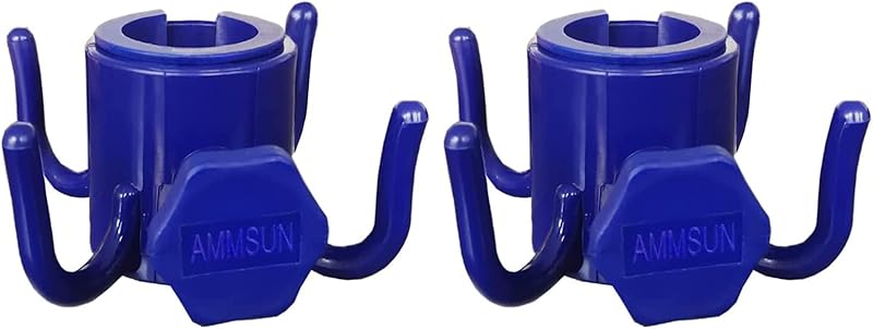 AMMSUN Beach Umbrella Hanging Hook,4-prongs Plastic Umbrella Hook Hanging for Towels /Hats/Clothes/Camera/Sunglasses/ Bags,Fit for Beach,Camping Trips Blue