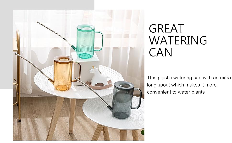 Long Spout Watering Can Indoor, Small Watering Cans for House Plants, Flowers, Succulents 33.8oz(Green)