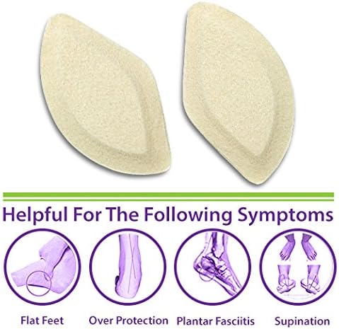 Premium Felt Foot Arch Support Pads - Shoe Inserts - 3 Pairs - 1/4"