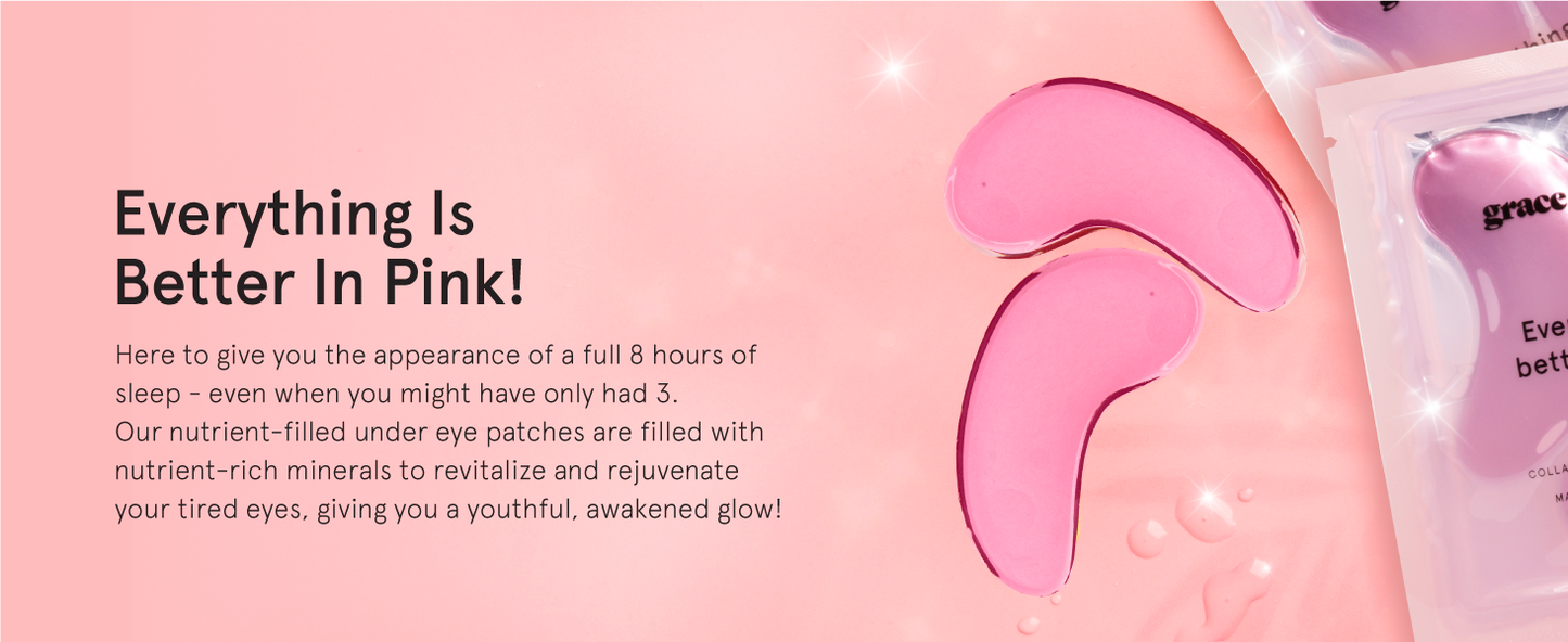 grace & stella Award Winning Under Eye Mask - Reduce Dark Circles, Puffy Eyes, Undereye Bags, Wrinkles - Gel Under Eye Patches - Gifts for Girlfriend - Vegan Cruelty-Free Self Care (48 Pairs, Pink)