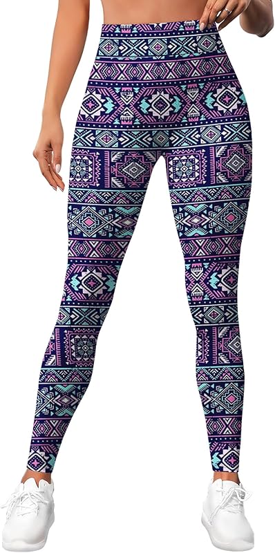 Leggings for Women Workout Funny Printed Gym Athletic Womens Yoga Pants Camo Print Legging Camouflage Floral Tropical Pants