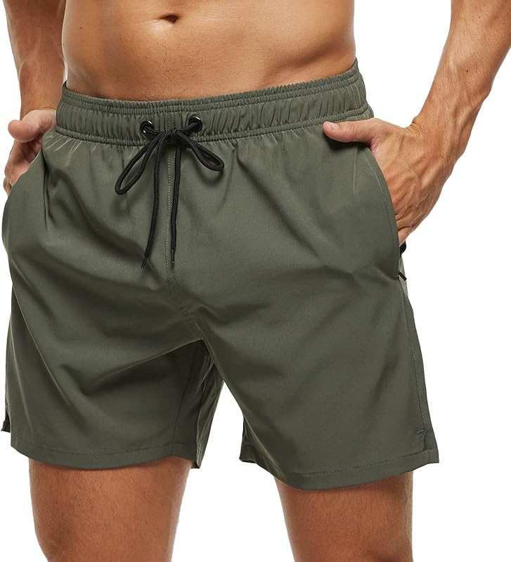 SILKWORLD Men's Swim Trunks Quick Dry Beach Shorts with Pockets