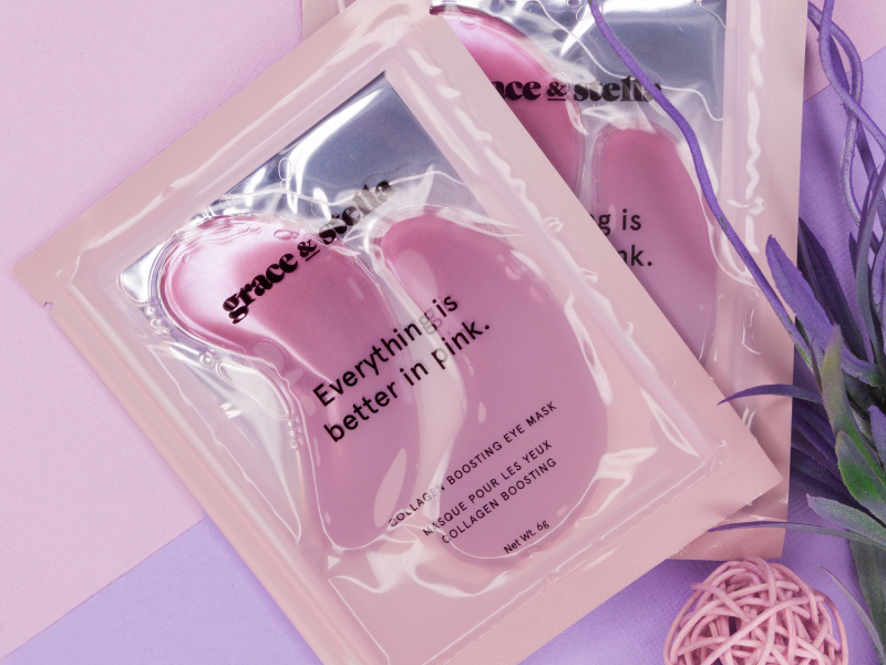 grace & stella Award Winning Under Eye Mask - Reduce Dark Circles, Puffy Eyes, Undereye Bags, Wrinkles - Gel Under Eye Patches - Gifts for Girlfriend - Vegan Cruelty-Free Self Care (48 Pairs, Pink)
