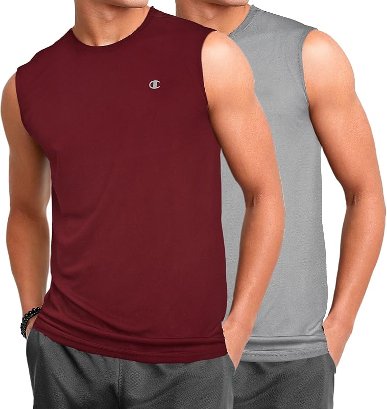 Champion Big and Tall Sleeveless Shirt for Men – 2 Pack Performance Muscle Shirt