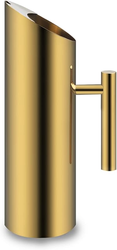 Stainless Steel Water Pitcher Carafe with Ice Guard 53 Ounces Capacity Chrome Plated Mirror Finish by MUGLIO