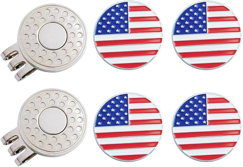 Golf Ball Markers with Hat Clips Value Sets for Men Women Golfer, Removable Attaches Easily to Golf Cap Premium Gifts