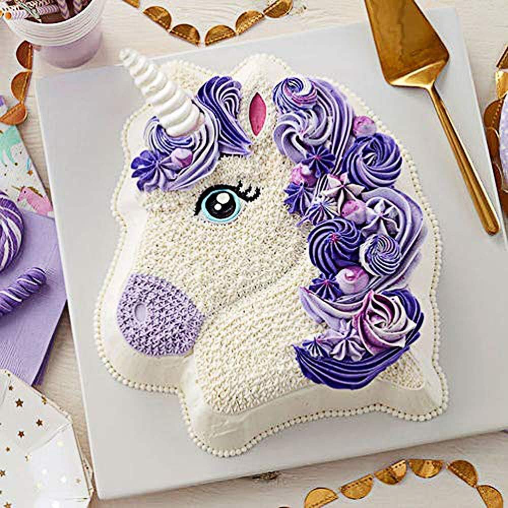 Unicorn Cake Pan, Pony Horse Head Silicone Baking Tray Mold for Girls Unicorn Birthday Party Bakeware Supplies Utensils Tools