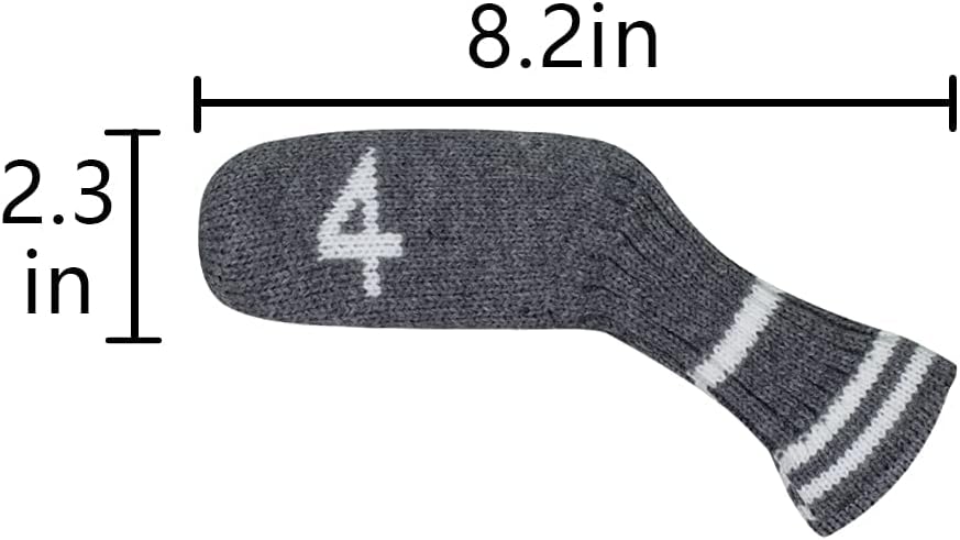 Scott Edward 1/7/10 Pcs Knitted Golf Club Head Covers for Irons Wedge Cuteness and Basically Socks Shape Washable Golf Club Head Protector on Classic Stripes Style,Double Sided Customization