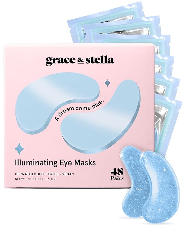 grace & stella Award Winning Under Eye Mask - Reduce Dark Circles, Puffy Eyes, Undereye Bags, Wrinkles - Gel Under Eye Patches - Gifts for Girlfriend - Vegan Cruelty-Free Self Care (48 Pairs, Pink)