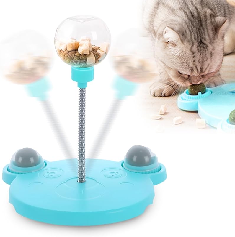 Pet Toy Treat Dispenser, 2025 New Interactive Pet Toy, Treat Dispensing Dog Toys, Treat Dispensing Ball for Indoor Dog and Cat (Blue1-1pcs)