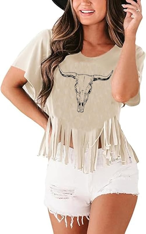 Nashville Tshirt for Women Country Concert Fringe Tops Country Music Shirts Short Sleeve Cowgirl Graphic Tees