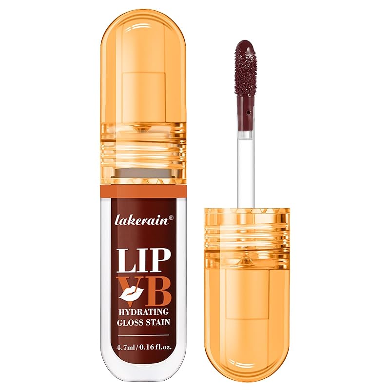 LIP VB Hydrating Lip Gloss Stain - 12HR Glossy Plump & Waterproof Moisture Lock, Non-Sticky Lip Treatment for Dry Lips Revival, Daily Wear & Night Care (Dripping In Rose)