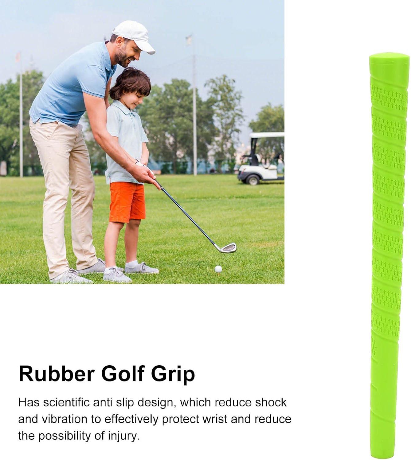 Golf Grip, Anti Slip Rubber Golf Putter Grip Breathable for Children Beginner Training(green)