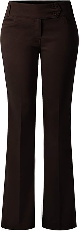 Design by Olivia Women's Relaxed Boot-Cut Office Pants Trousers Slacks