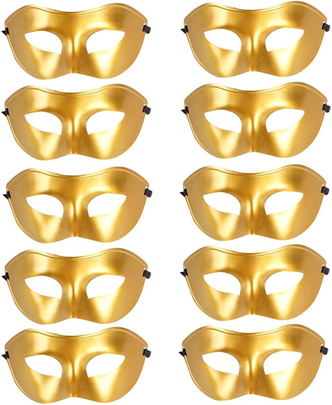 Rgontar 10 Pcs Unisex Retro Masquerade Mask Face Mask Venetian Mask for Fancy Dress Costume Halloween Party