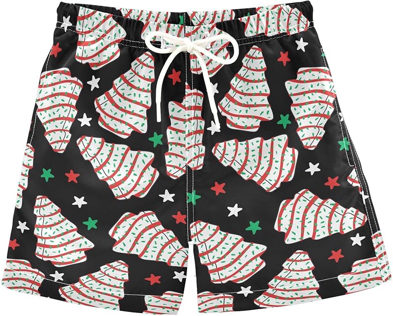 Ice Cream Boy Swim Trunks Waffle Or Cone Quick Dry Bathing Suit Swimsuit,Toddler Beach Board Shorts 2-16Years