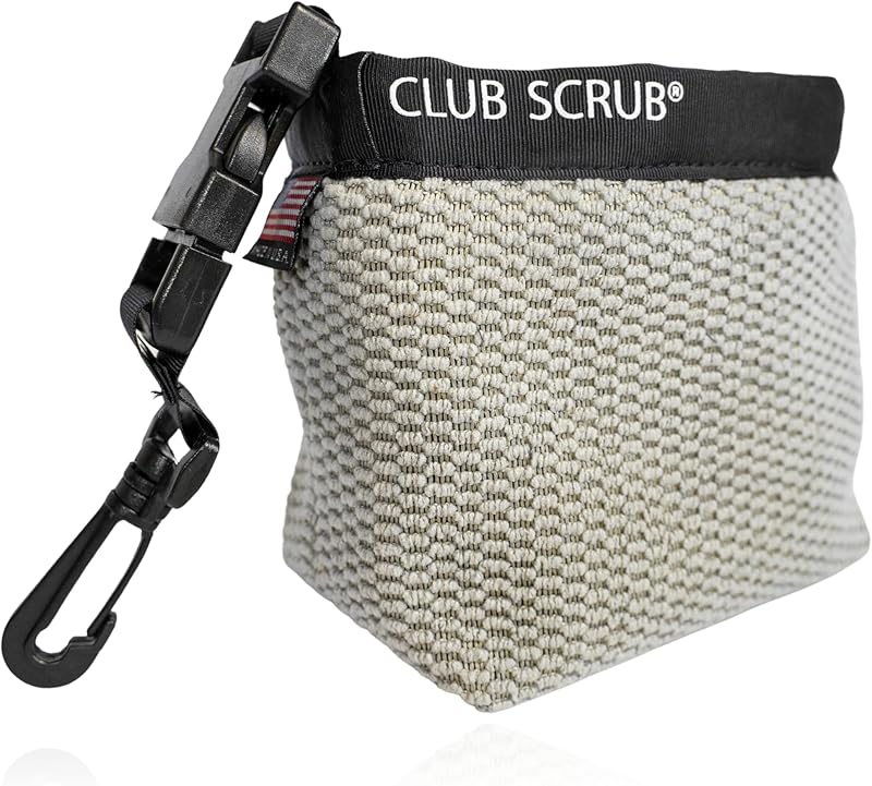 Golf Club and Golf Ball Cleaning Bag, Waterproof Clean Face Technology Liner, Detachable Clip, Machine Washable, Cleans Club Grooves, Dry Exterior (Neoprene or Microfiber Option Available)