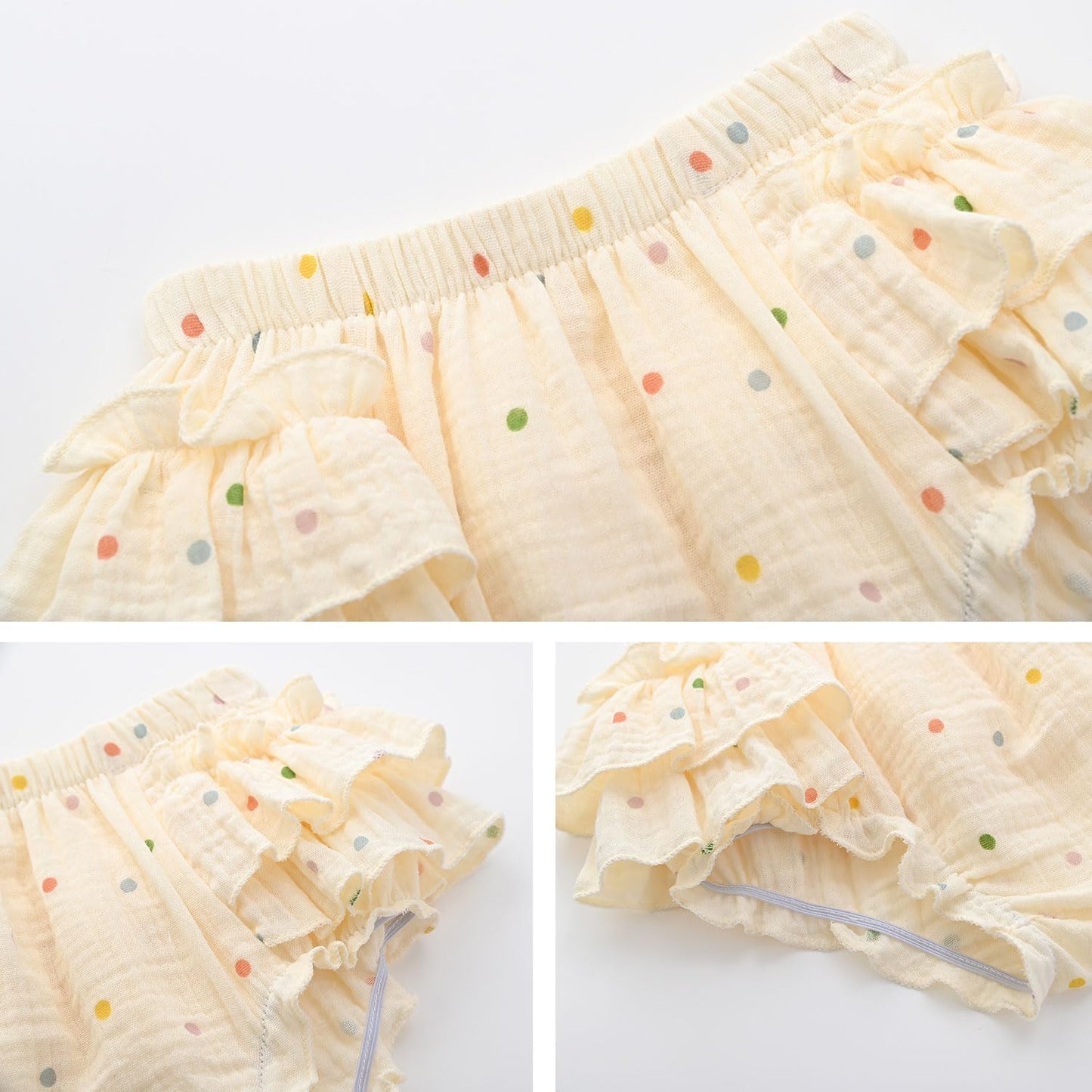 Enfants Chéris Baby Ruffle Bloomers 100% Cotton Muslin Diaper Covers for Girls 6 Months - 3 Years