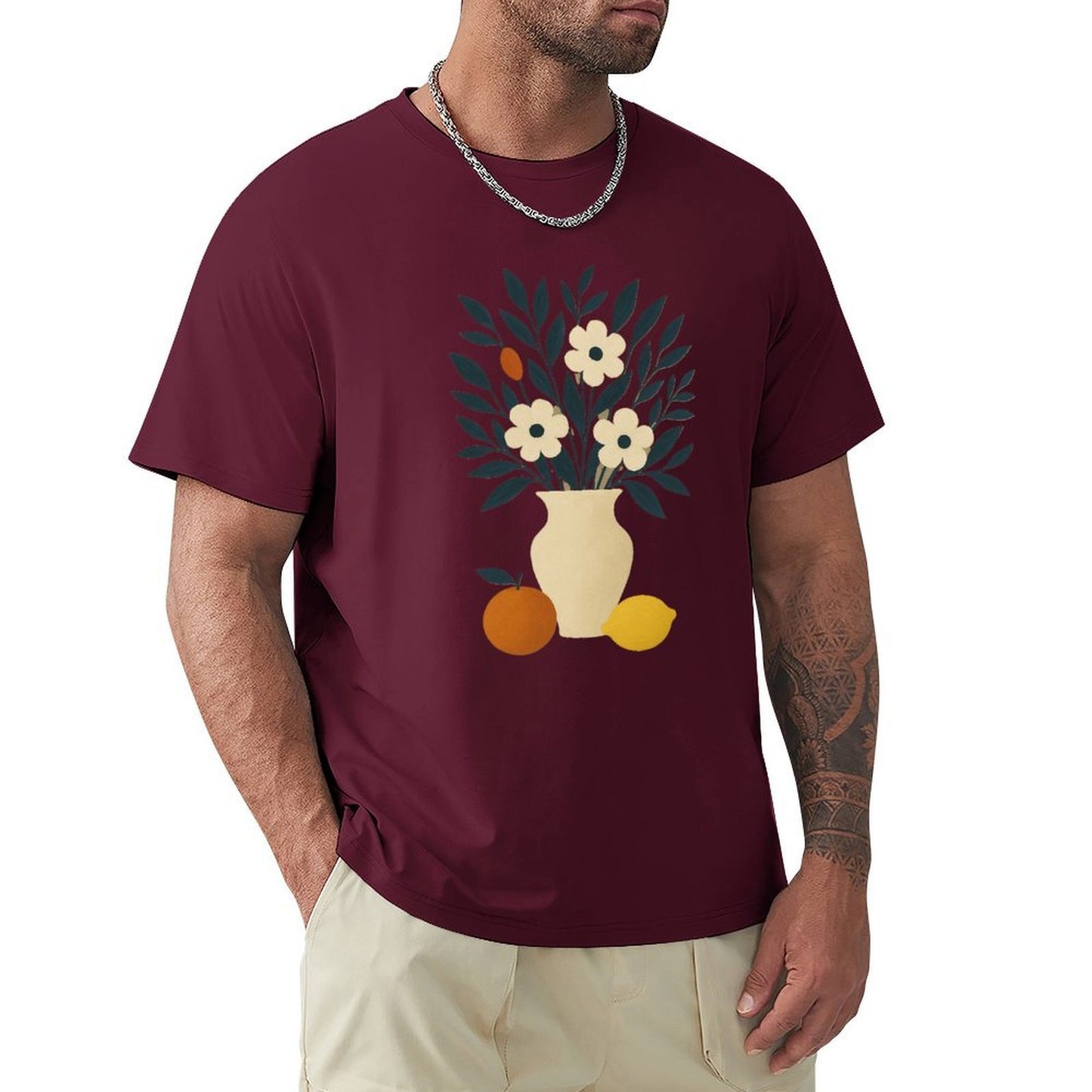 ,Men's Cotton Short-sleeved T-shirt, Breathable Loose-fitting Casual Summer Top, Suitable for Outdoor Activities and Daily Comfortable Wear,Men's T-shirt100%cottonz9og518f8qhe