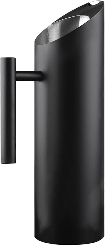 Stainless Steel Water Pitcher Carafe with Ice Guard 53 Ounces Capacity Chrome Plated Mirror Finish by MUGLIO