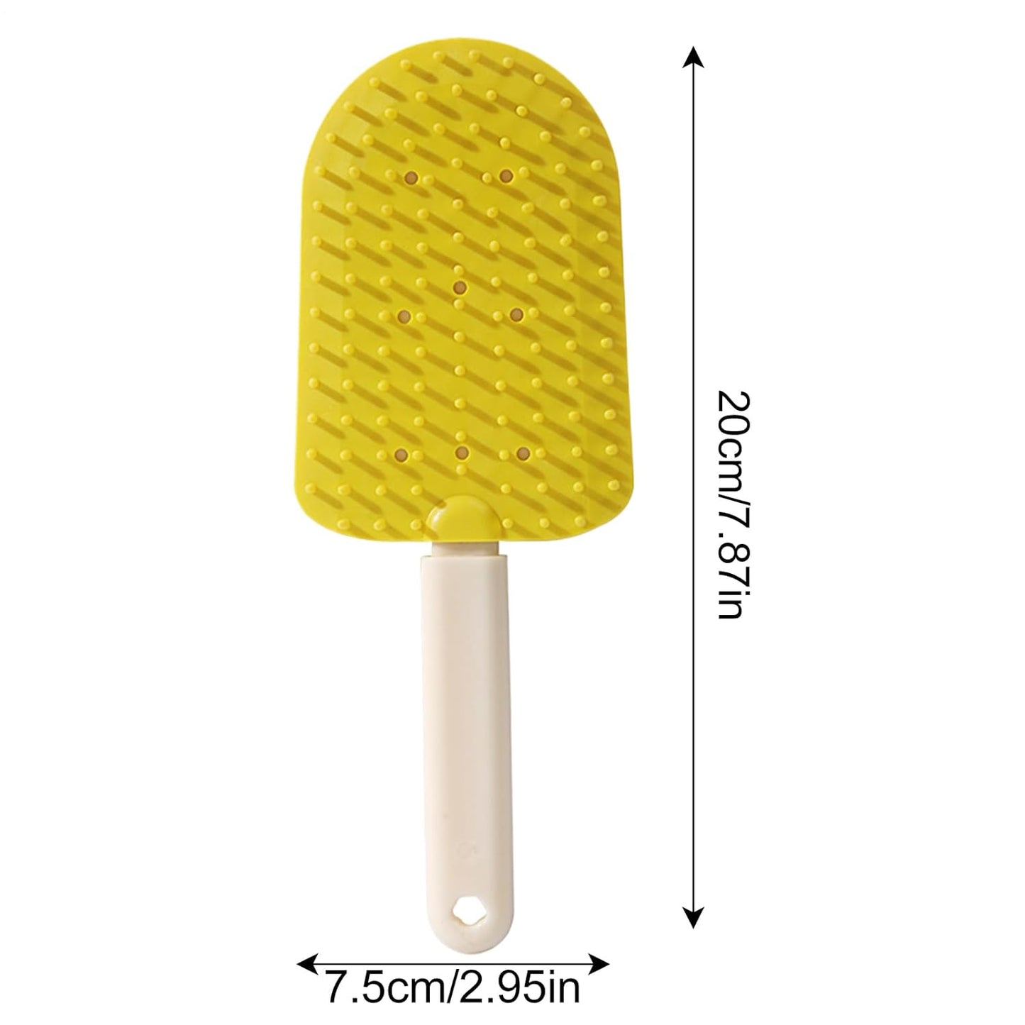 Pet Grooming Comb, Cats Deshedding Brush, 22x9.5x5cm, Ergonomic Non-Slip Handle, Ice Cream Shape Detanglers, Soft Bristles Design for Home Salon Use Puppies and Small Breeds