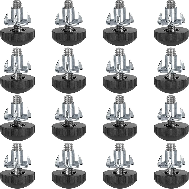 Anwenk Furniture Levelers Adjustable Furniture Feet Leveling Table Chair Levelers T - Nut Leg Levelers with High - Density Felt, 1/4 - 20x1" Threaded Shank T - Nuts,12 Pack - TrendyLookz