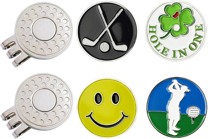 Golf Ball Markers with Hat Clips Value Sets for Men Women Golfer, Removable Attaches Easily to Golf Cap Premium Gifts