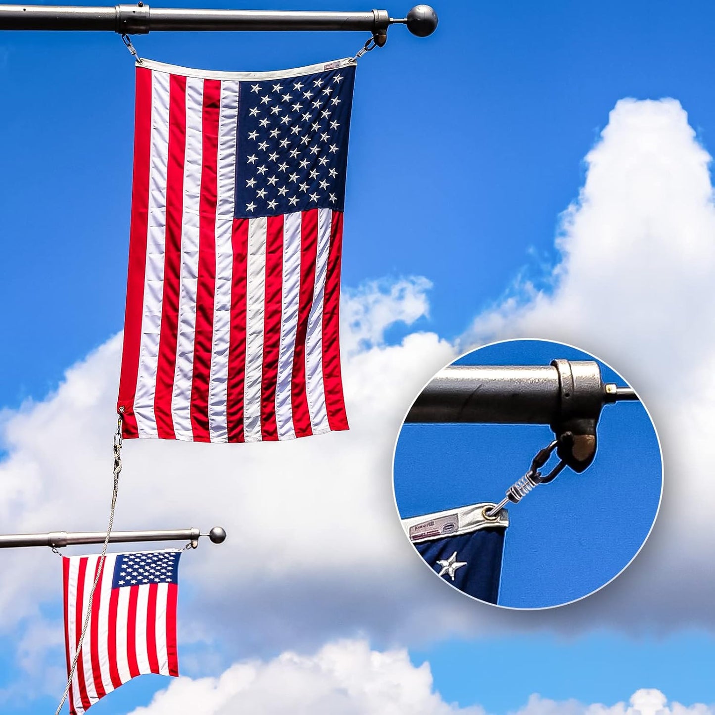 Moxweyeni Boat Flag Clips Stainless Steel Marine Flag Clips for Halyards Outrigger Lines Antennas Stern Lights Flagpole Rope Fishing