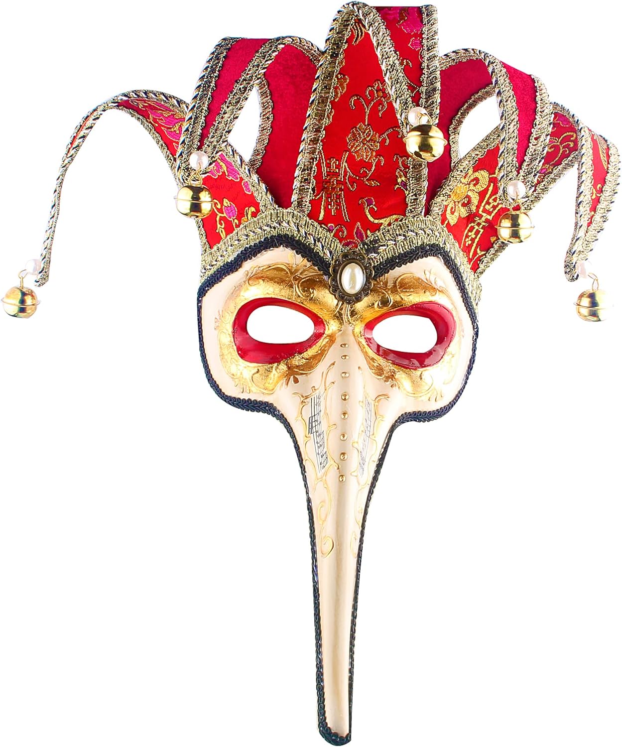 Mardi Gras Venetian Plague Doctor Jester Mask Masquerade Halloween Wall Decorative Mask