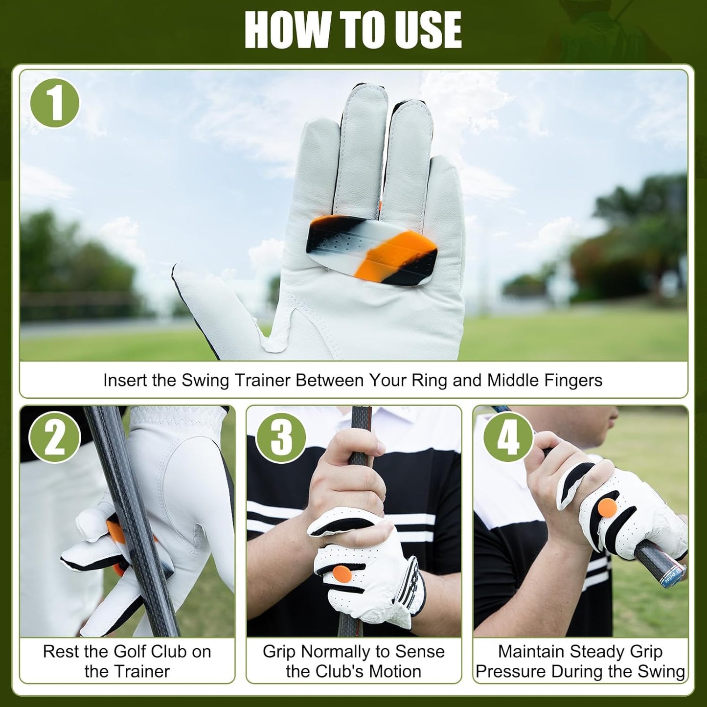 Golf Swing Trainer T Grip Aid, Golf Training Aid Correct Posture Club Swing Grip Pad, Golf Training Accessories - Golfer Beginner Accessories Tee Trainer