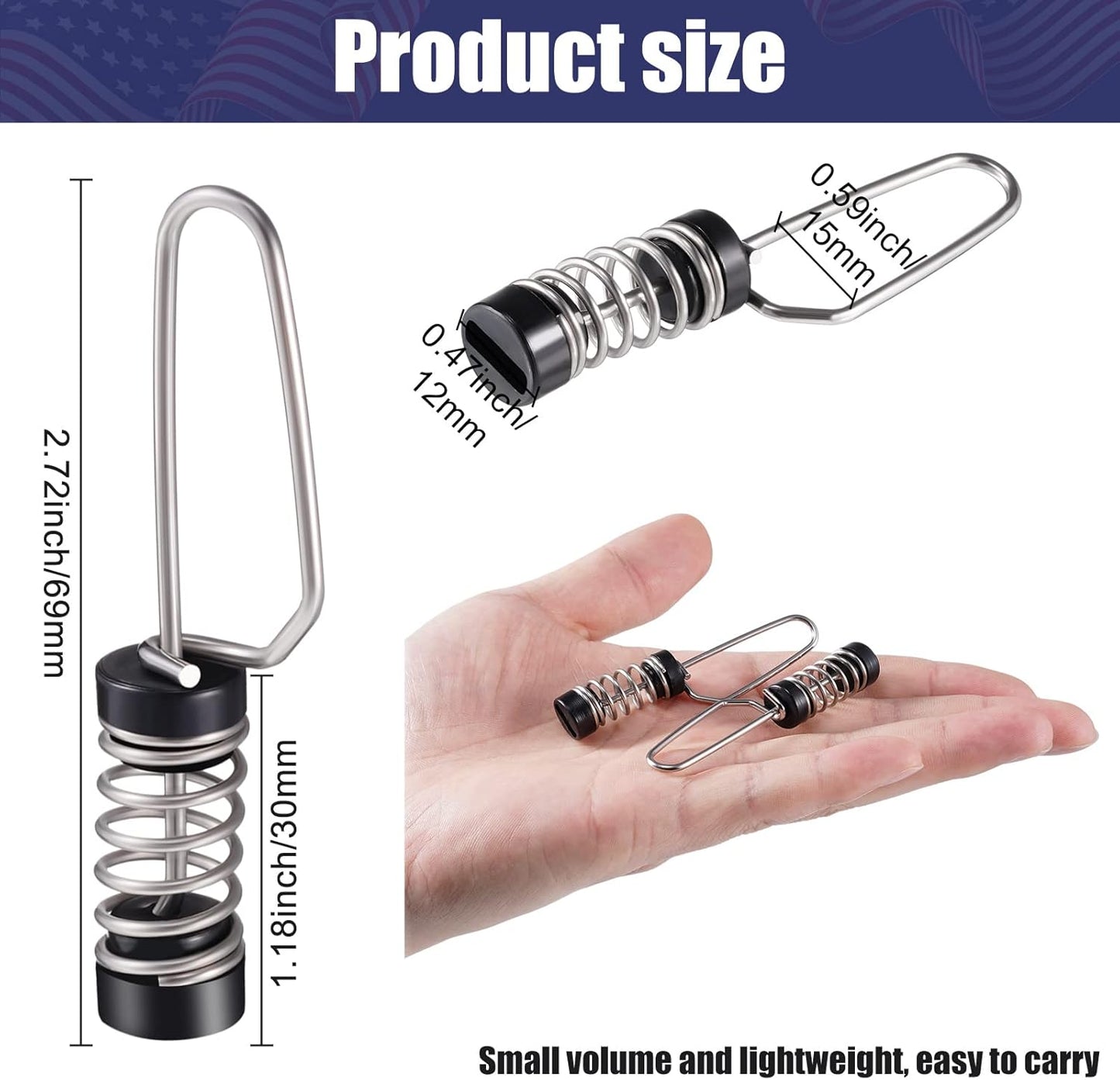 Moxweyeni Boat Flag Clips Stainless Steel Marine Flag Clips for Halyards Outrigger Lines Antennas Stern Lights Flagpole Rope Fishing