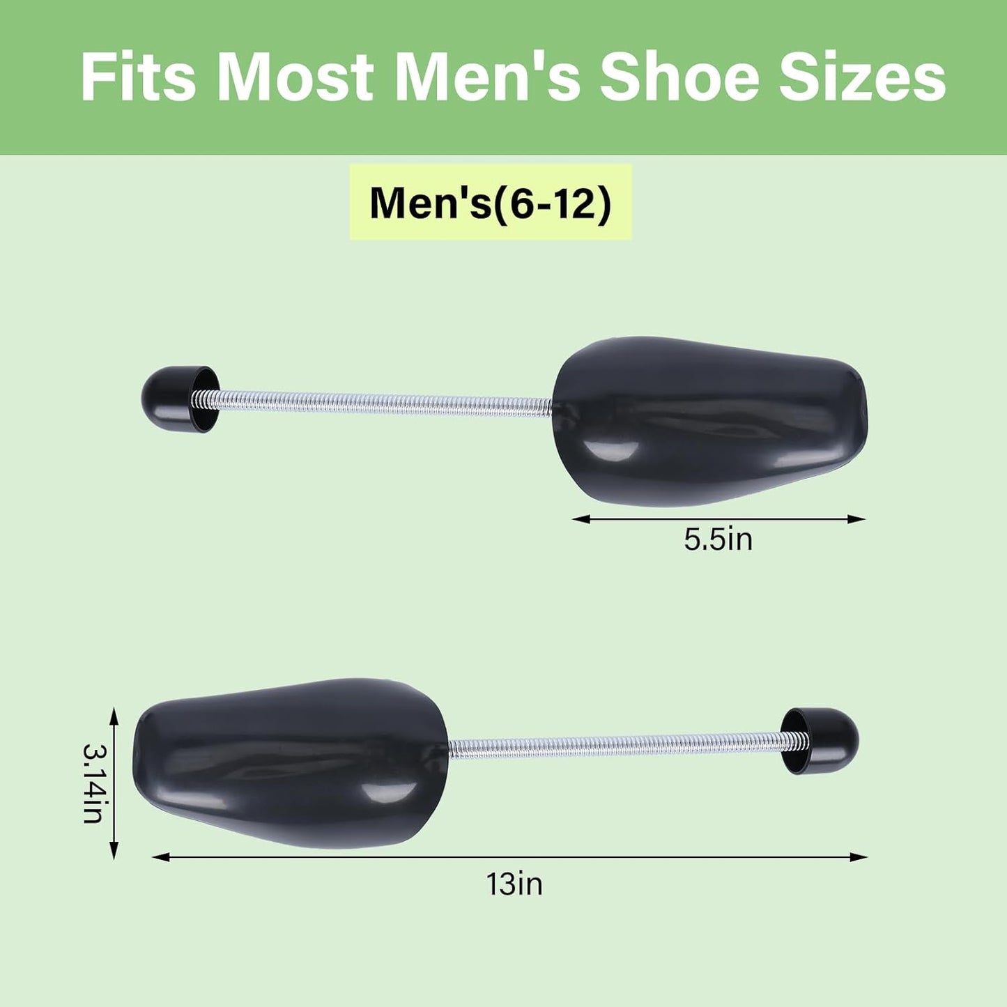 YOLOPARK 10 Pairs Plastic Shoe Trees for Mens 6-12, Women Size 4-8, Shoe Stretcher with Adjustable Spring for Sneakers