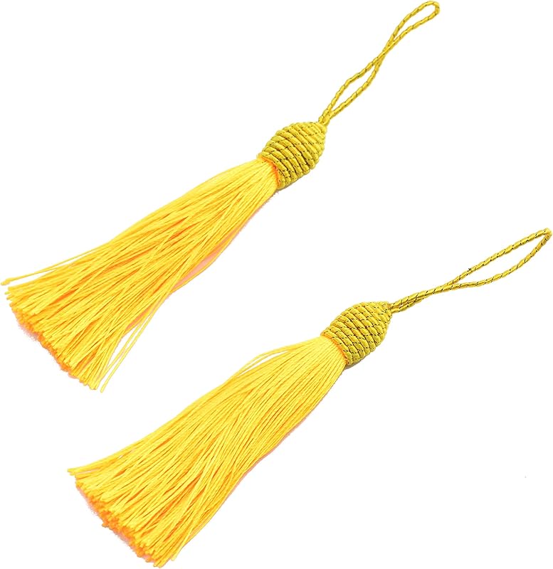 Makhry 20pcs 15.5cm/6 Inch Silky Floss Bookmark Tassels with 2-Inch Cord Loop and Small Chinese Knot for Jewelry Making, Souvenir, Bookmarks, DIY Craft Accessory (Peach Pink)