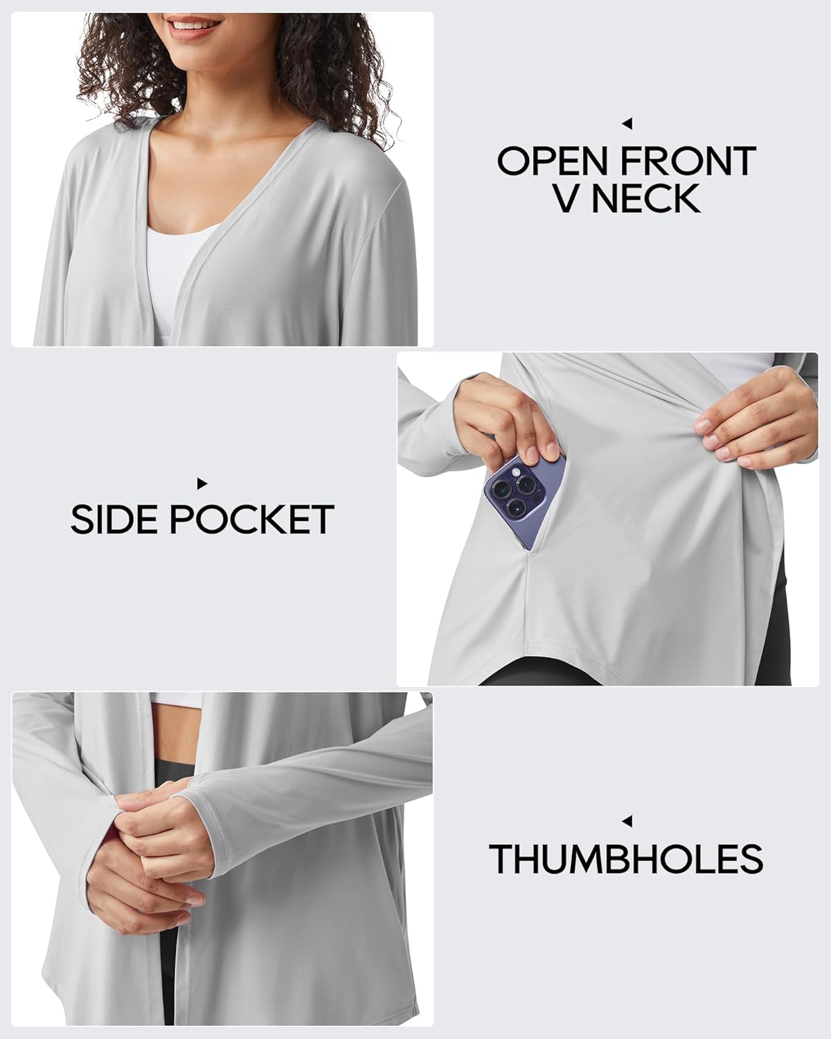 G4Free Lightweight Cardigans for Women UPF 50+ Long Sleeve Sun Shirts Open Front Summer Cover Ups UV Protection