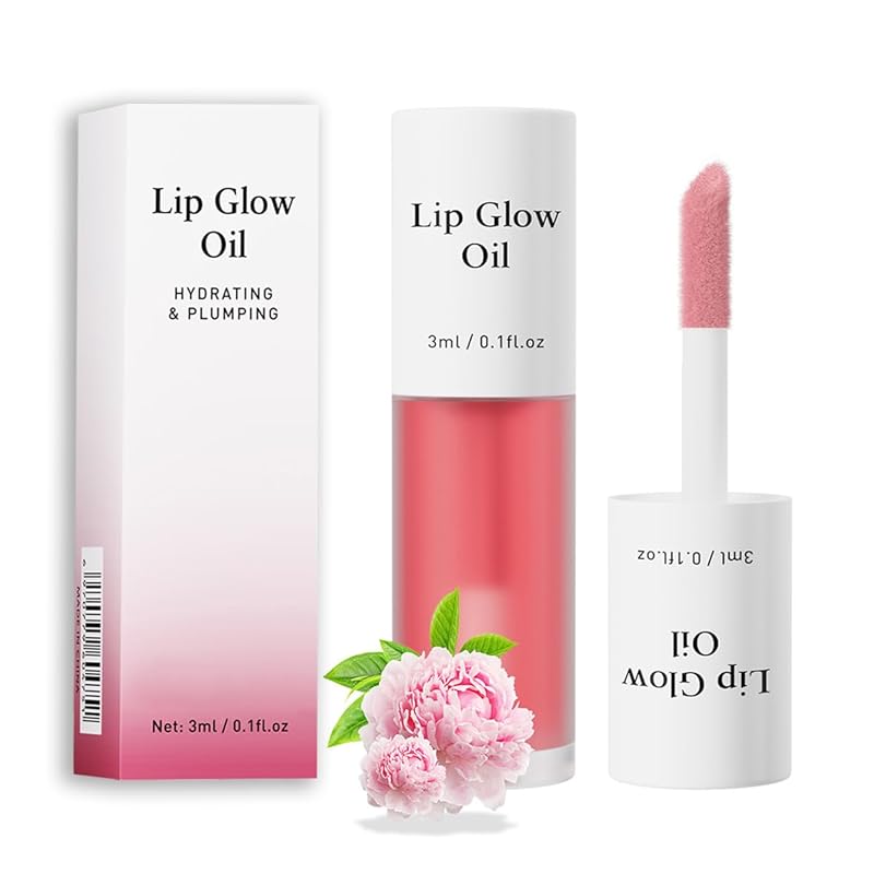 Korean Lip Oil - Fruity Flavor Lip Glow Oil, Moisturizing Hydrating & Nourishing Non-stick Cup Transparent Plumping Lip Gloss for Dry Lips & Lip Care (01#Raspberry)