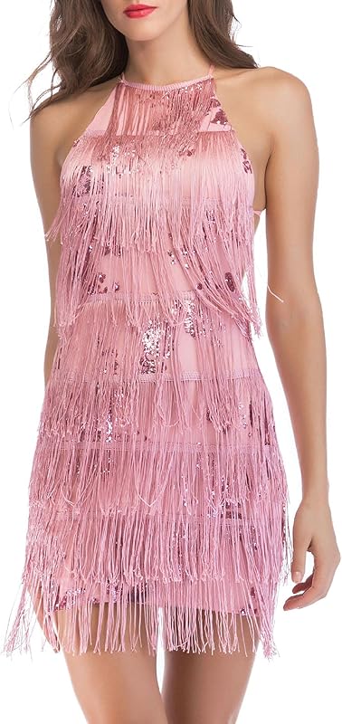 ECDAHICC Women’s Dresses Flapper Dresses 20s Gatsby with All-Over Fringe Mini Dresses