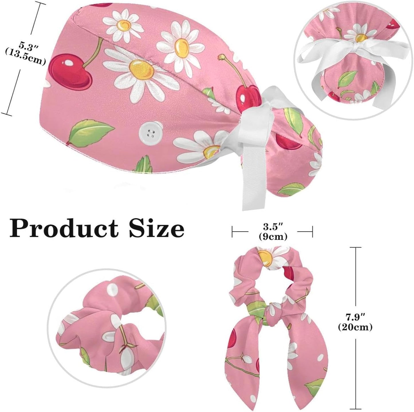 Women's Working Caps with Scrunchies Tarot Pattern Background Lace-Up Hat Unisex Hair Covers One Size