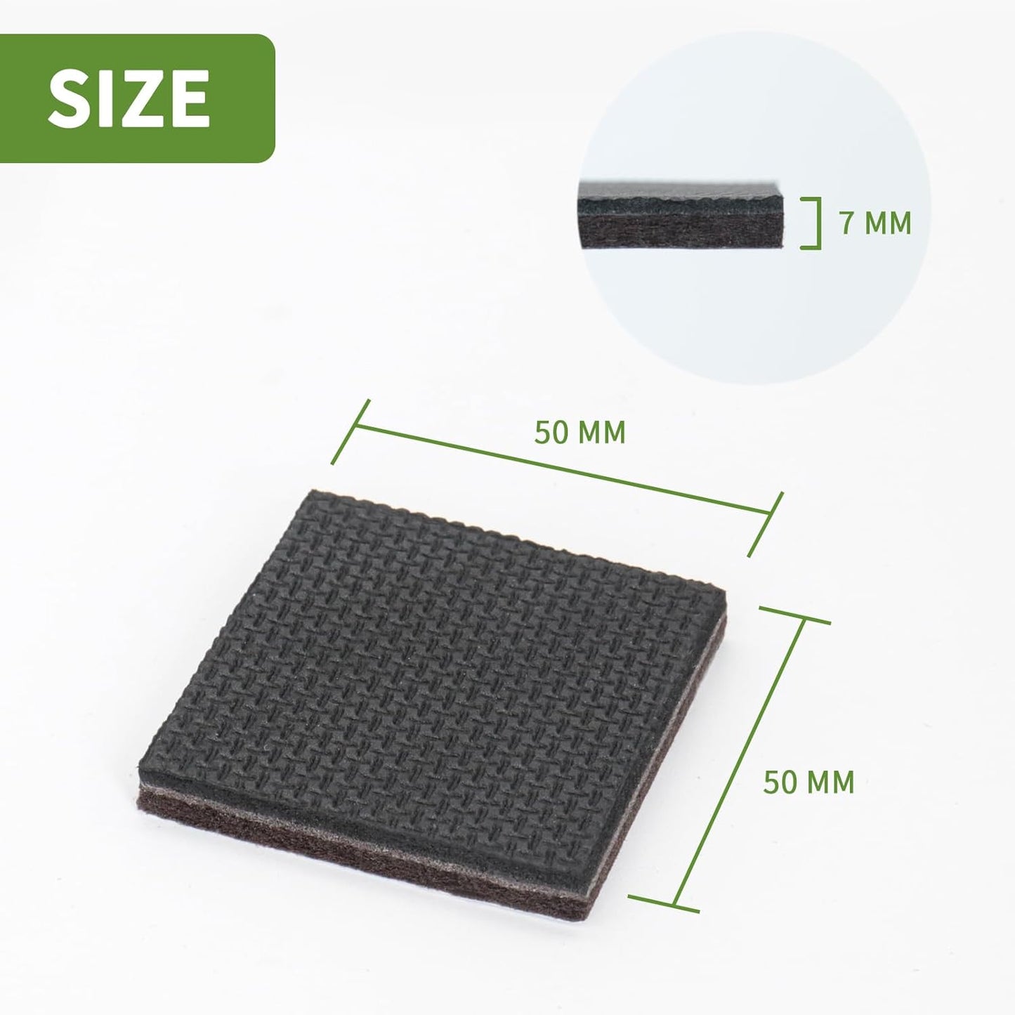 Non Slip Furniture Pads 16 PCS 2'' Square - Anti Slip Furniture Pads - Self Adhesive Rubber Feet Furniture Feet - Chair Leg Floor Protectors - Keep Furniture in Place