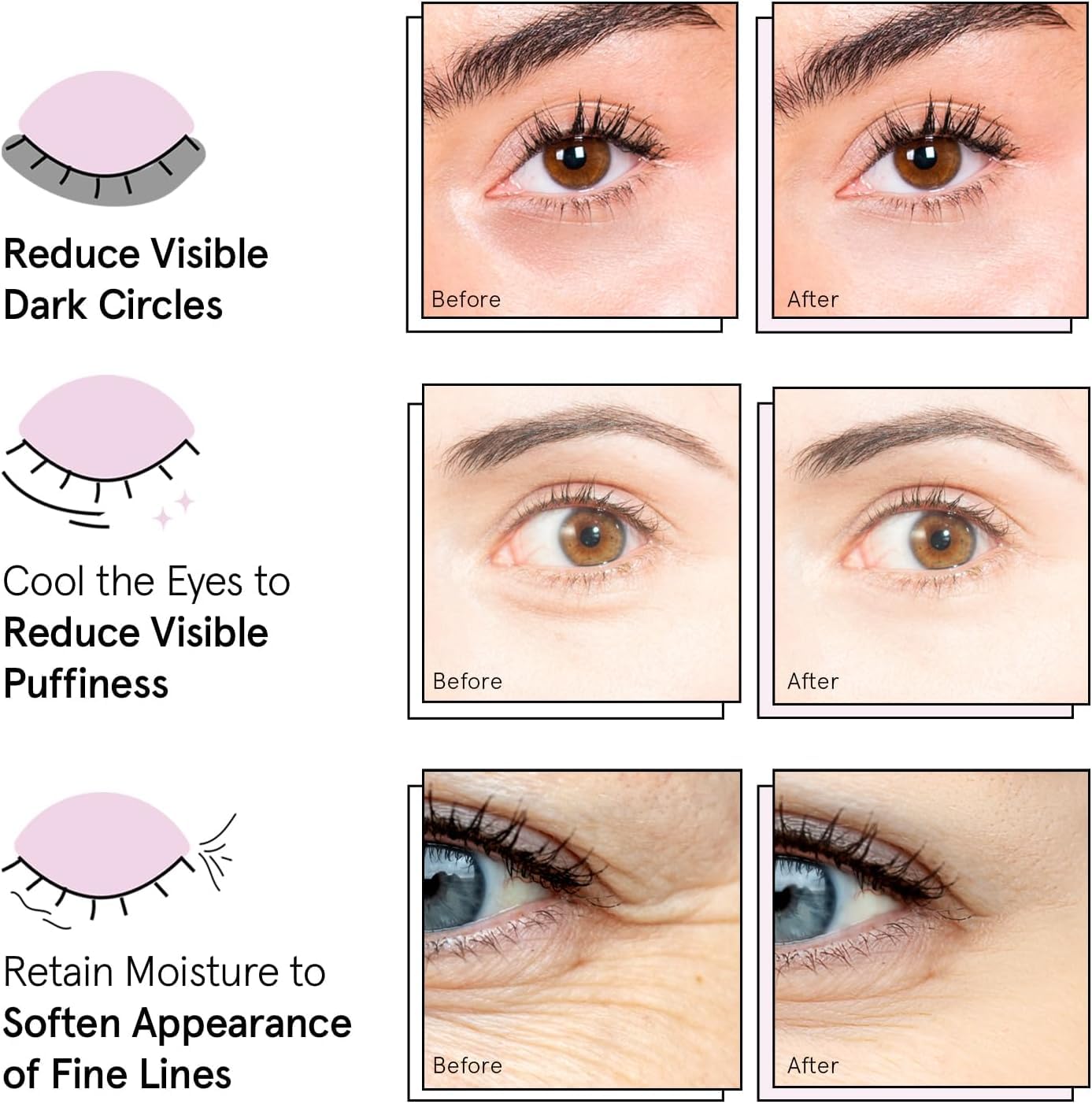grace & stella Award Winning Under Eye Mask - Reduce Dark Circles, Puffy Eyes, Undereye Bags, Wrinkles - Gel Under Eye Patches - Gifts for Girlfriend - Vegan Cruelty-Free Self Care (48 Pairs, Pink)