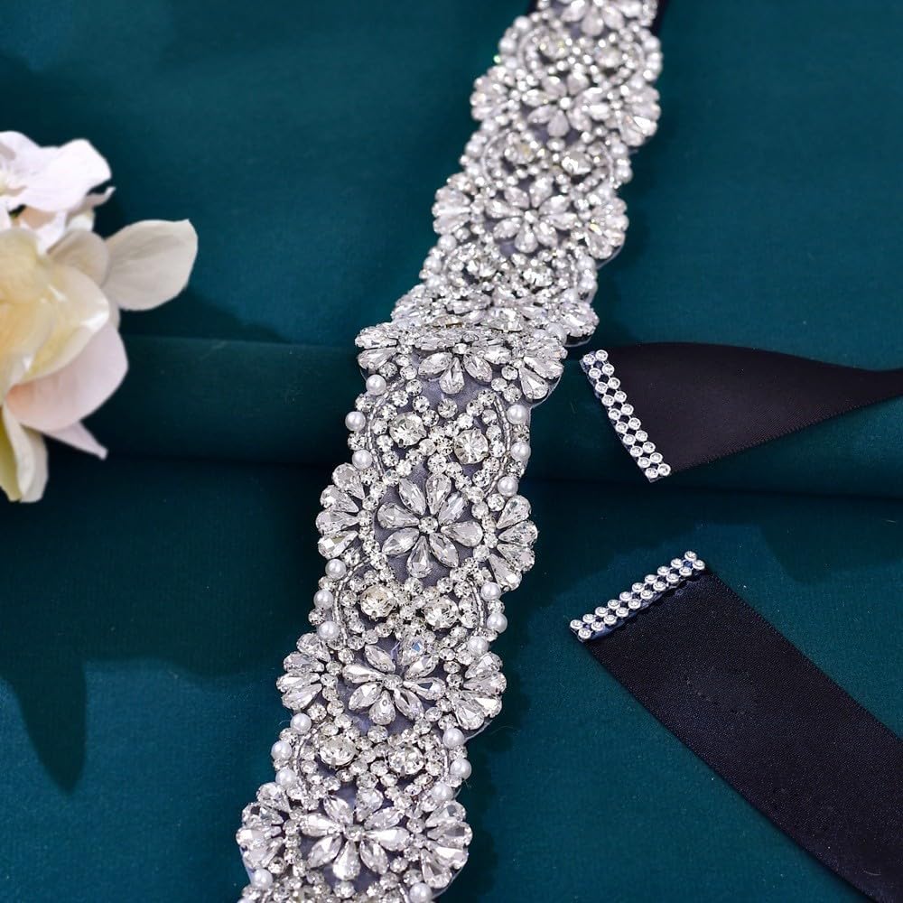 HONGMEI Rhinestone Bridal Belt Crystal Wedding Dress Belt Shiny Wedding Accessories