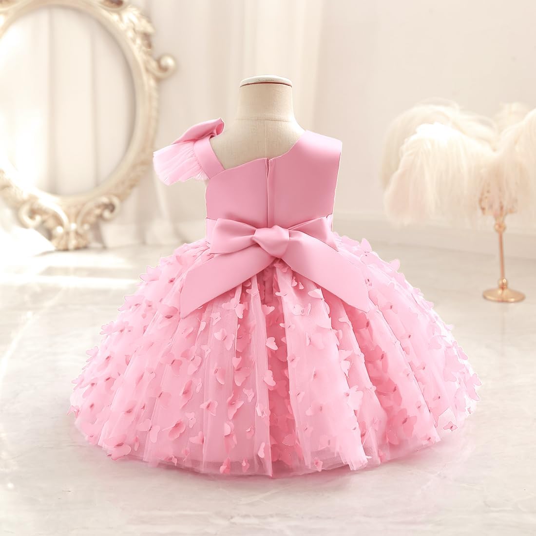 Toddler Baby Girl Butterfly Tutu Dress Bowknot Princess Flower Girl Wedding Pageant Birthday Party Dresses