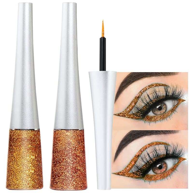 evpct 2Pcs White Black Liquid Eyeliner Set Waterproof White Eye Liners for Women Eyes Wing Eyeliner Stamps Shapes Colored Eyeliner delineador de ojos a prueba de agua contra el agua blanco para ojos