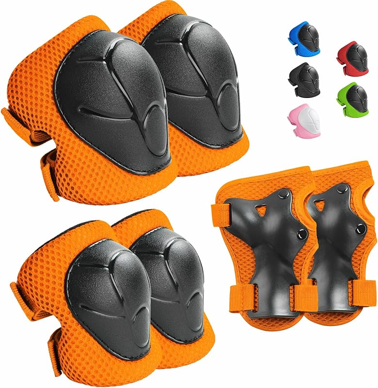 Kids Protective Gear Set Knee Pads for Kids 3-14 Years Toddler Knee and Elbow Pads with Wrist Guards 3 in 1 for Skating Cycling Bike Rollerblading Scooter