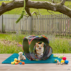 Cat Cube Tent, Rolling Cat Cube, Mesh Cube for Cats, Pet Play Cubic Outdoor, Folding Pop Open Pet Animal Playpen, Ventilated Pet Playhouse for Puppy Kitten Bunny (Black)
