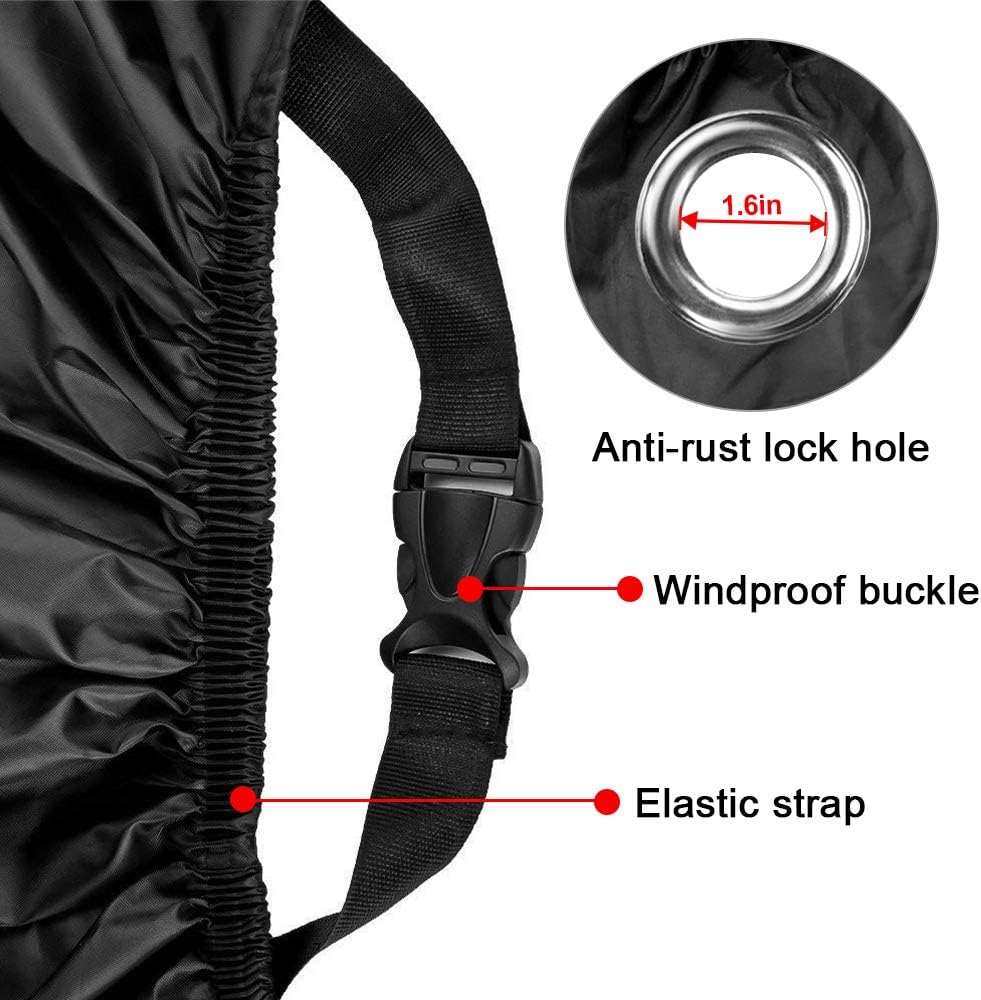 Motorcycle Cover All Season,Universal Weather Quality Waterproof Sun Outdoor Protection Scooter Shelter Tear Proof Night Reflective & Lock-Holes Storage Bag Fits up to 105" Motorcycles Vehicle